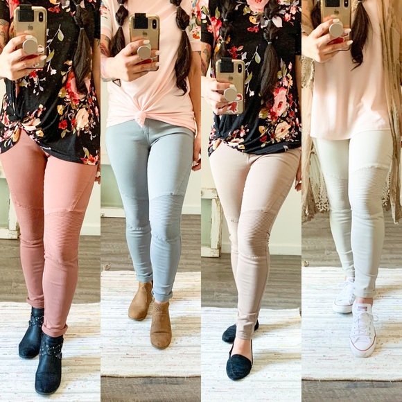 Grey Moto Jeggings - Picture 4 of 4